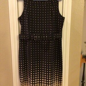 Size 16 Black/Tan Sleeveless Dress with Belt